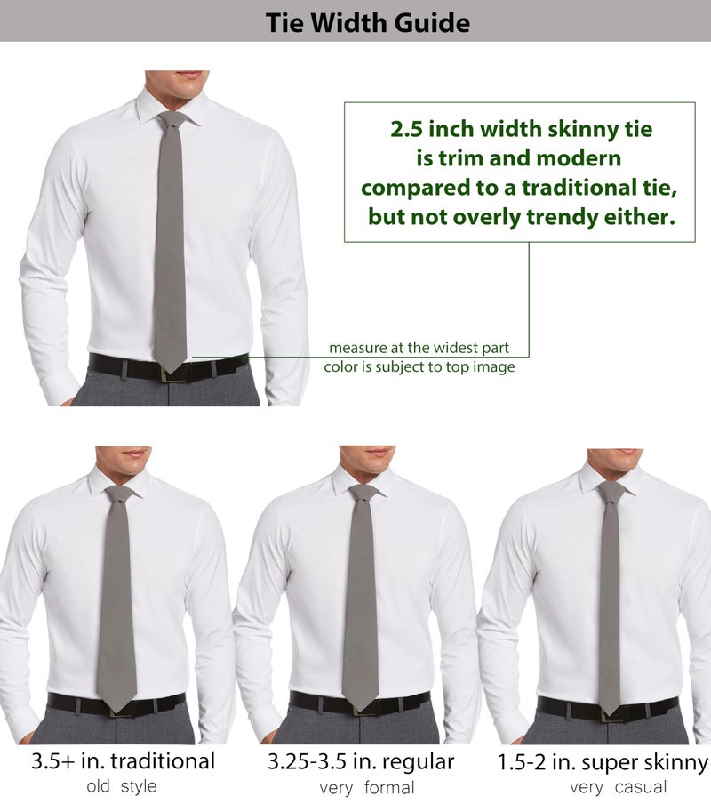 ZENXUS Solid Skinny Ties for Men, 2.5 inch Slim Regency Purple Necktie - Image 5